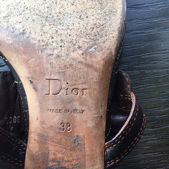 Christian Dior shoes 38/7.5 Brown Sandals - Picture 6 of 6